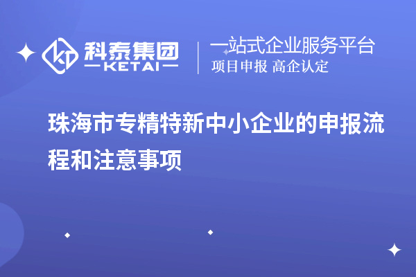 珠海市專精特新中小企業(yè)的申報(bào)流程和注意事項(xiàng)