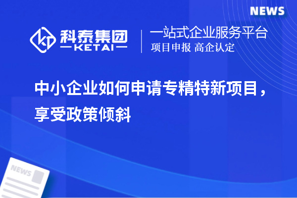 中小企業(yè)如何申請(qǐng)專(zhuān)精特新項(xiàng)目，享受政策傾斜