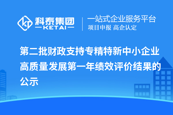 第二批財(cái)政支持專精特新中小企業(yè)高質(zhì)量發(fā)展第一年績(jī)效評(píng)價(jià)結(jié)果的公示