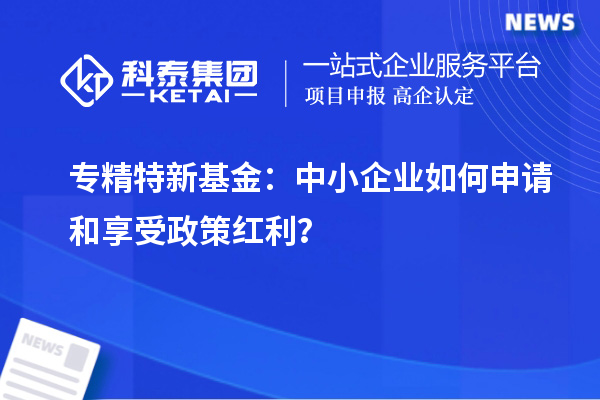 專精特新基金：中小企業(yè)如何申請和享受政策紅利？