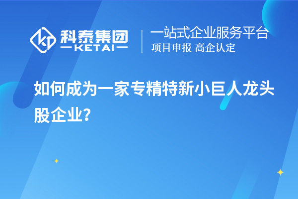 如何成為一家專(zhuān)精特新小巨人龍頭股企業(yè)？