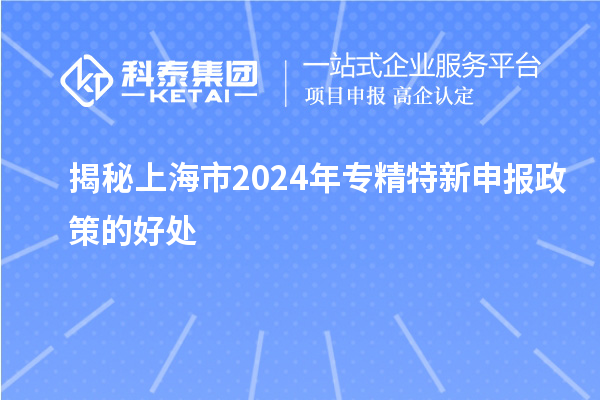 揭秘上海市2024年專精特新申報(bào)政策的好處