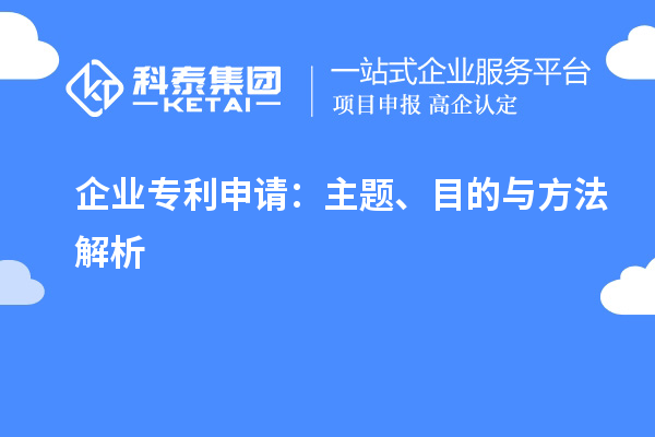 企業(yè)專利申請：主題、目的與方法解析