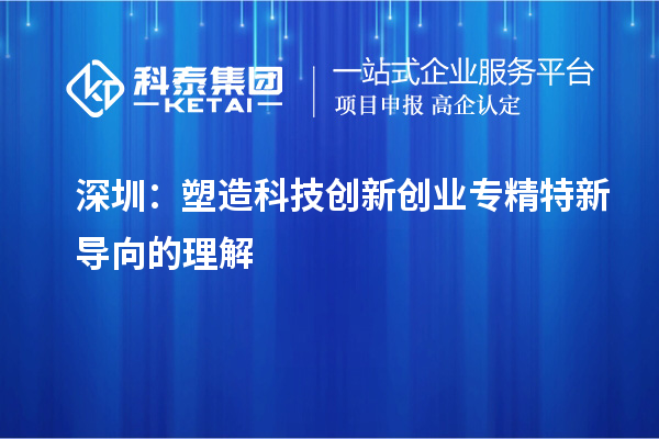 深圳：塑造科技創(chuàng)新創(chuàng)業(yè)專精特新導(dǎo)向的理解