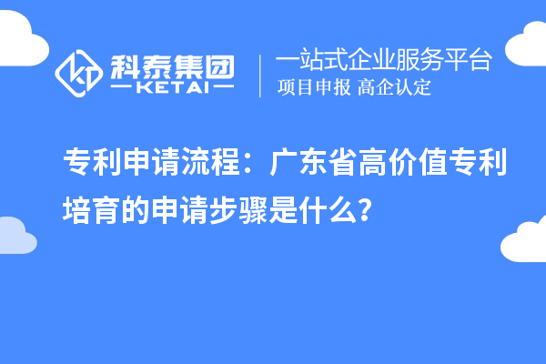 專利申請(qǐng)流程：廣東省高價(jià)值專利培育的申請(qǐng)步驟是什么？