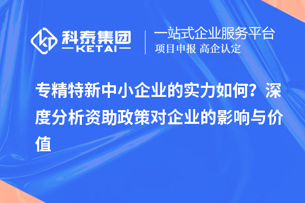 專精特新中小企業(yè)的實力如何？深度分析資助政策對企業(yè)的影響與價值