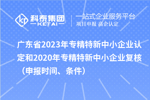 廣東省2023年專精特新中小企業(yè)認(rèn)定和2020年專精特新中小企業(yè)復(fù)核（申報時間、條件）