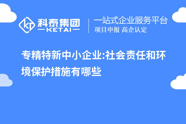 專精特新中小企業(yè):社會責(zé)任和環(huán)境保護措施有哪些