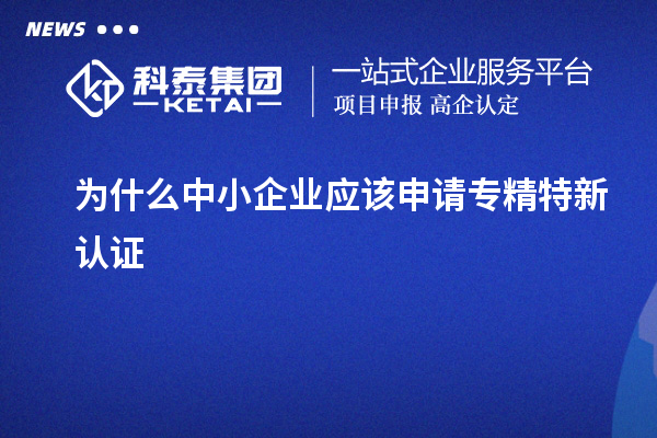 為什么中小企業(yè)應(yīng)該申請專精特新認(rèn)證