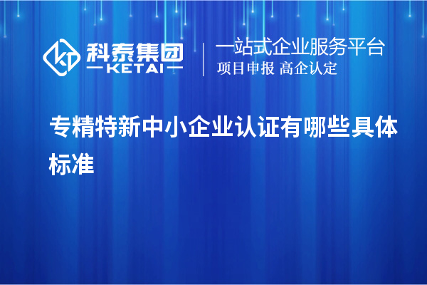 專精特新中小企業(yè)認(rèn)證有哪些具體標(biāo)準(zhǔn)