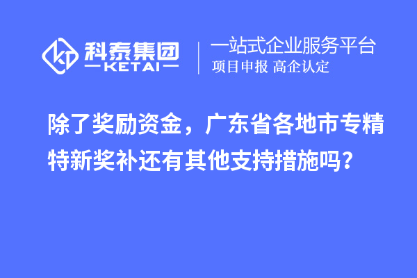 除了獎勵資金，廣東省各地市專精特新獎補(bǔ)還有其他支持措施嗎？