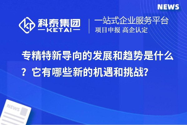 專精特新導(dǎo)向的發(fā)展和趨勢(shì)是什么？它有哪些新的機(jī)遇和挑戰(zhàn)？