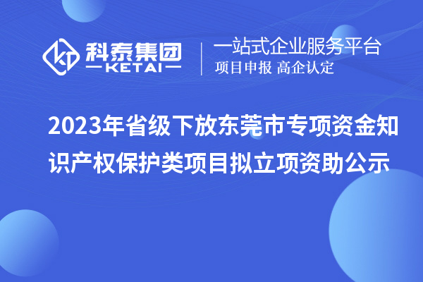 2023年省級(jí)下放東莞市專項(xiàng)資金知識(shí)產(chǎn)權(quán)保護(hù)類項(xiàng)目擬立項(xiàng)資助公示