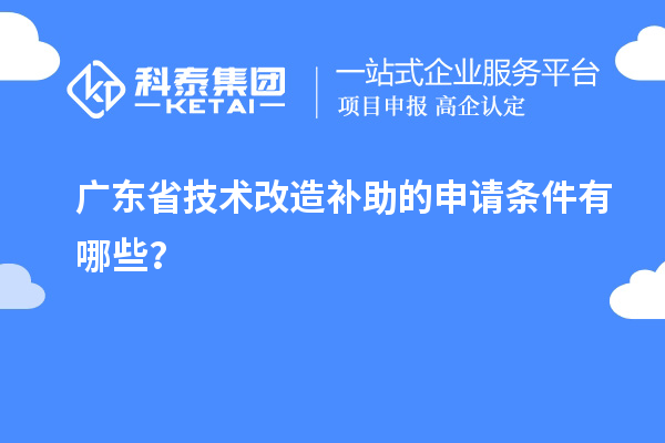 廣東省技術(shù)改造補(bǔ)助的申請條件有哪些？