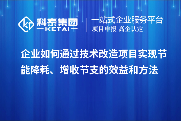 企業(yè)如何通過(guò)技術(shù)改造項(xiàng)目實(shí)現(xiàn)節(jié)能降耗、增收節(jié)支的效益和方法