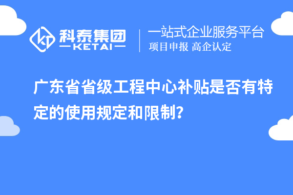 廣東省省級(jí)工程中心補(bǔ)貼是否有特定的使用規(guī)定和限制？