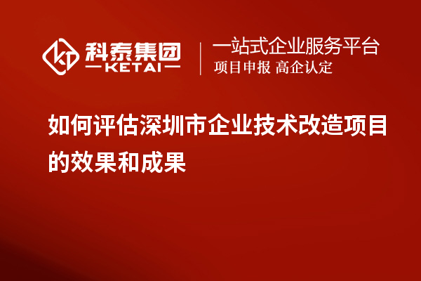 如何評(píng)估深圳市企業(yè)技術(shù)改造項(xiàng)目的效果和成果