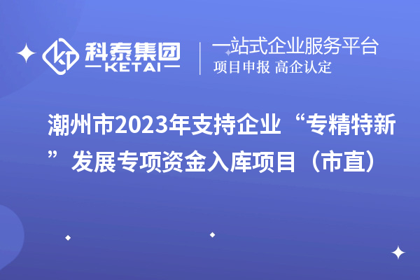 潮州市2023年支持企業(yè)“專精特新”發(fā)展專項資金入庫項目（市直）