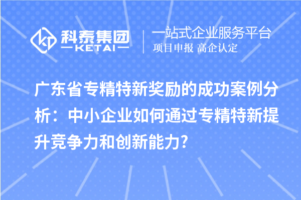 廣東省專精特新獎勵的成功案例分析：中小企業(yè)如何通過專精特新提升競爭力和創(chuàng)新能力?