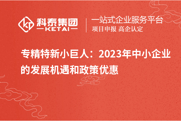 專精特新小巨人：2023年中小企業(yè)的發(fā)展機(jī)遇和政策優(yōu)惠