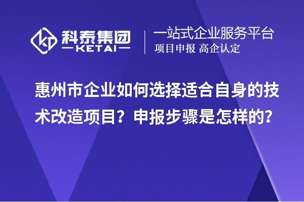 惠州市企業(yè)如何選擇適合自身的技術(shù)改造項目？申報步驟是怎樣的？