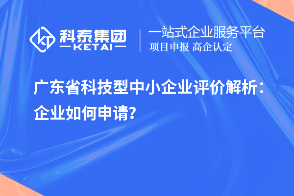 廣東省科技型中小企業(yè)評(píng)價(jià)解析：企業(yè)如何申請(qǐng)？