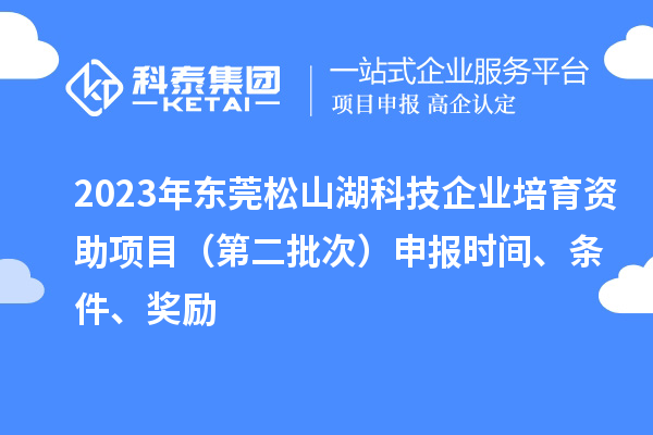 2023年東莞松山湖科技企業(yè)培育資助項目（第二批次）申報時間、條件、獎勵