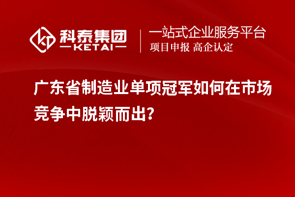 廣東省制造業(yè)單項(xiàng)冠軍如何在市場競爭中脫穎而出？