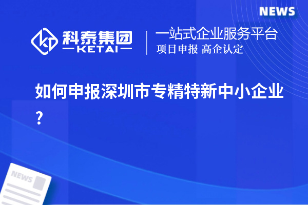 如何申報(bào)深圳市專精特新中小企業(yè)?