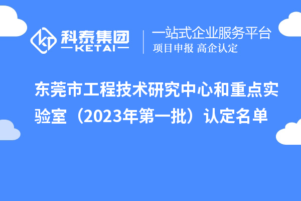 東莞市工程技術(shù)研究中心和重點實驗室（2023年第一批）認定名單