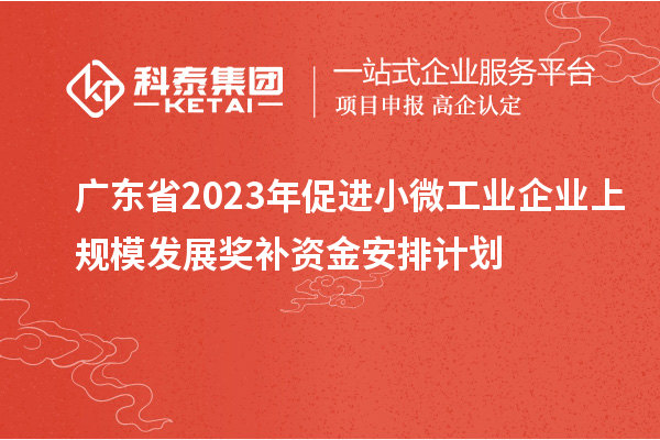 廣東省2023年促進(jìn)小微工業(yè)企業(yè)上規(guī)模發(fā)展獎補(bǔ)資金安排計劃