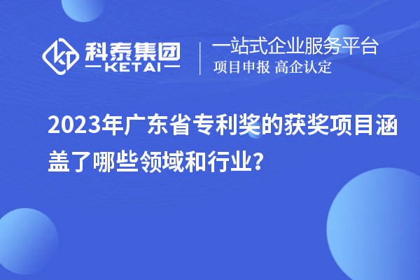 2023年廣東省專利獎的獲獎項目涵蓋了哪些領(lǐng)域和行業(yè)？