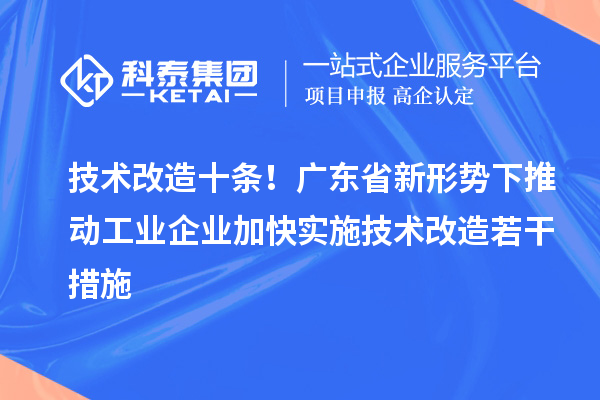 技術(shù)改造十條！廣東省新形勢下推動工業(yè)企業(yè)加快實(shí)施技術(shù)改造若干措施