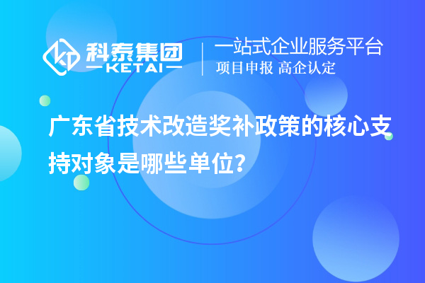 廣東省技術(shù)改造獎補政策的核心支持對象是哪些單位？