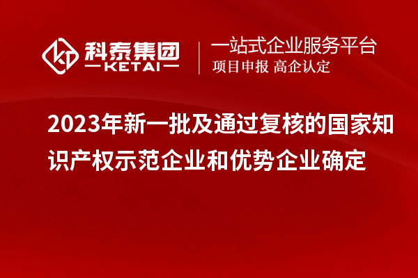 2023年新一批及通過復核的國家知識產(chǎn)權(quán)示范企業(yè)和優(yōu)勢企業(yè)確定