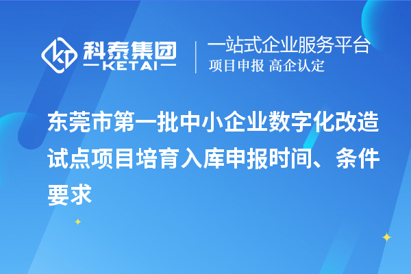 東莞市第一批中小企業(yè)數(shù)字化改造試點(diǎn)項(xiàng)目培育入庫(kù)申報(bào)時(shí)間、條件要求