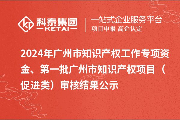 2024年廣州市知識產(chǎn)權(quán)工作專項資金、第一批廣州市知識產(chǎn)權(quán)項目（促進類）審核結(jié)果公示