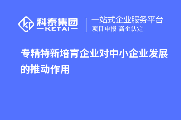 專精特新培育企業(yè)對中小企業(yè)發(fā)展的推動作用