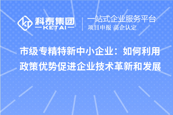 市級專精特新中小企業(yè)：如何利用政策優(yōu)勢促進企業(yè)技術革新和發(fā)展