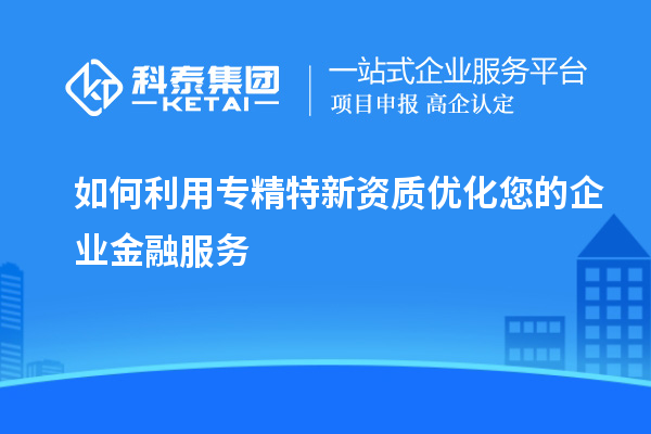 如何利用專精特新資質(zhì)優(yōu)化您的企業(yè)金融服務(wù)