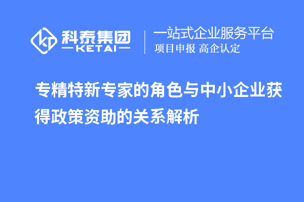 專精特新專家的角色與中小企業(yè)獲得政策資助的關(guān)系解析