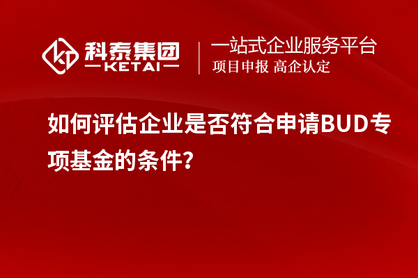 如何評估企業(yè)是否符合申請BUD專項基金的條件？