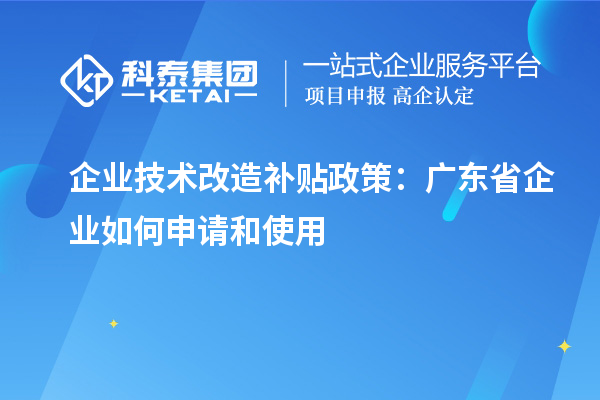 企業(yè)技術(shù)改造補(bǔ)貼政策：廣東省企業(yè)如何申請(qǐng)和使用