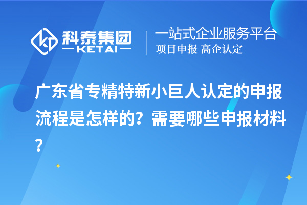 廣東省專精特新小巨人認(rèn)定的申報流程是怎樣的？需要哪些申報材料？