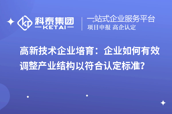 高新技術(shù)企業(yè)培育：企業(yè)如何有效調(diào)整產(chǎn)業(yè)結(jié)構(gòu)以符合認(rèn)定標(biāo)準(zhǔn)？