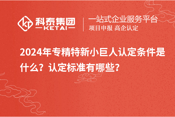 2024年專精特新小巨人認(rèn)定條件是什么？認(rèn)定標(biāo)準(zhǔn)有哪些？