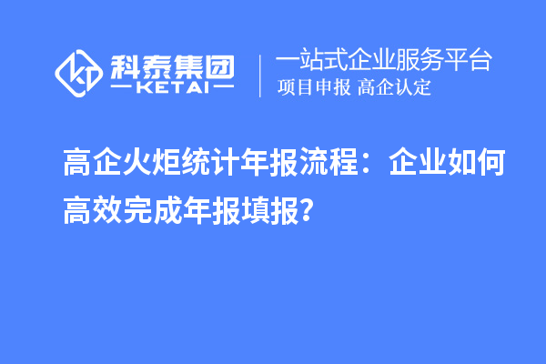 高企火炬統(tǒng)計年報流程：企業(yè)如何高效完成年報填報？