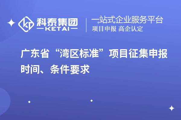 廣東省“灣區(qū)標(biāo)準(zhǔn)”項目征集申報時間、條件要求