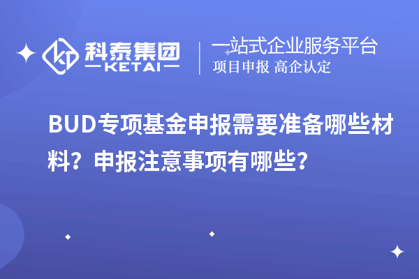 BUD專項(xiàng)基金申報(bào)需要準(zhǔn)備哪些材料？申報(bào)注意事項(xiàng)有哪些？