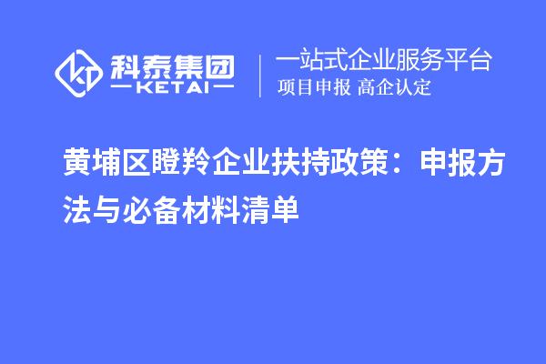 黃埔區(qū)瞪羚企業(yè)扶持政策：申報方法與必備材料清單